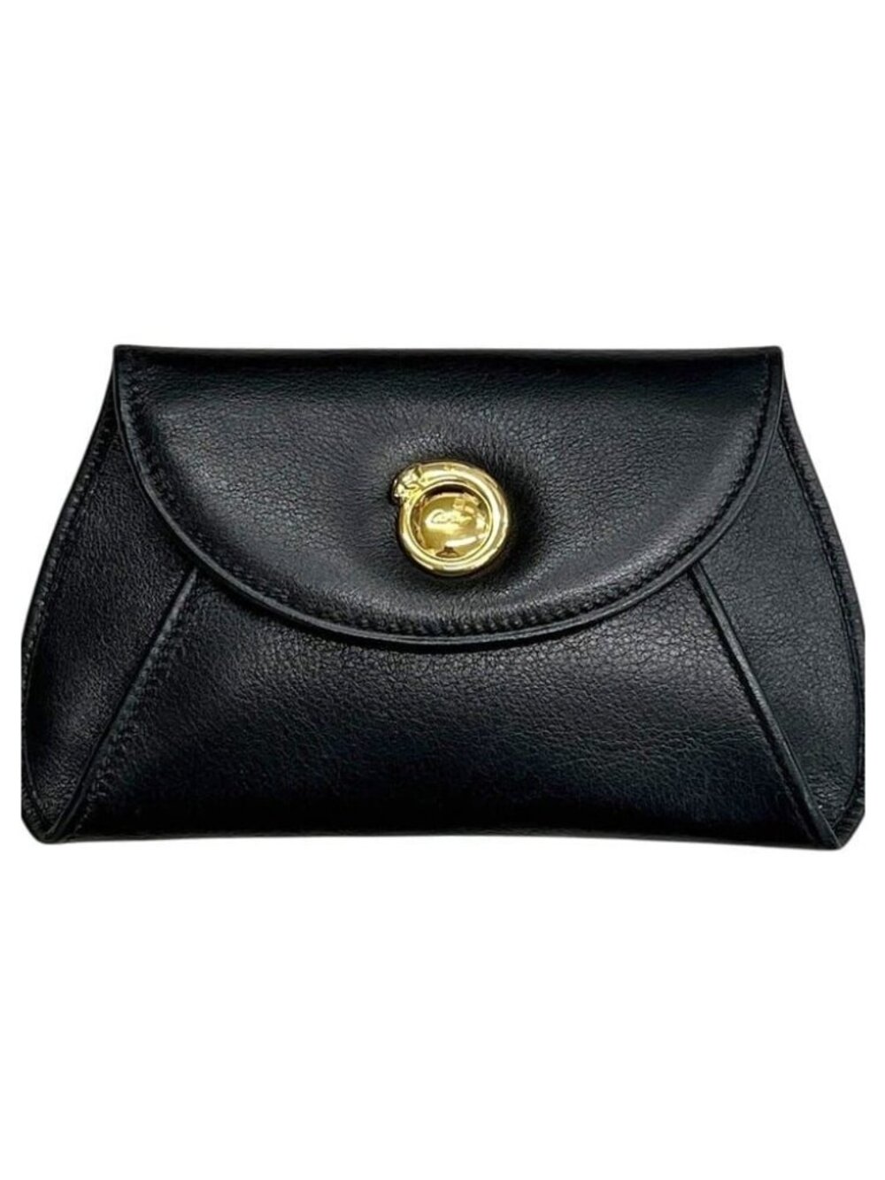 Cartier Pouch Case Panthere Leather Black Logo